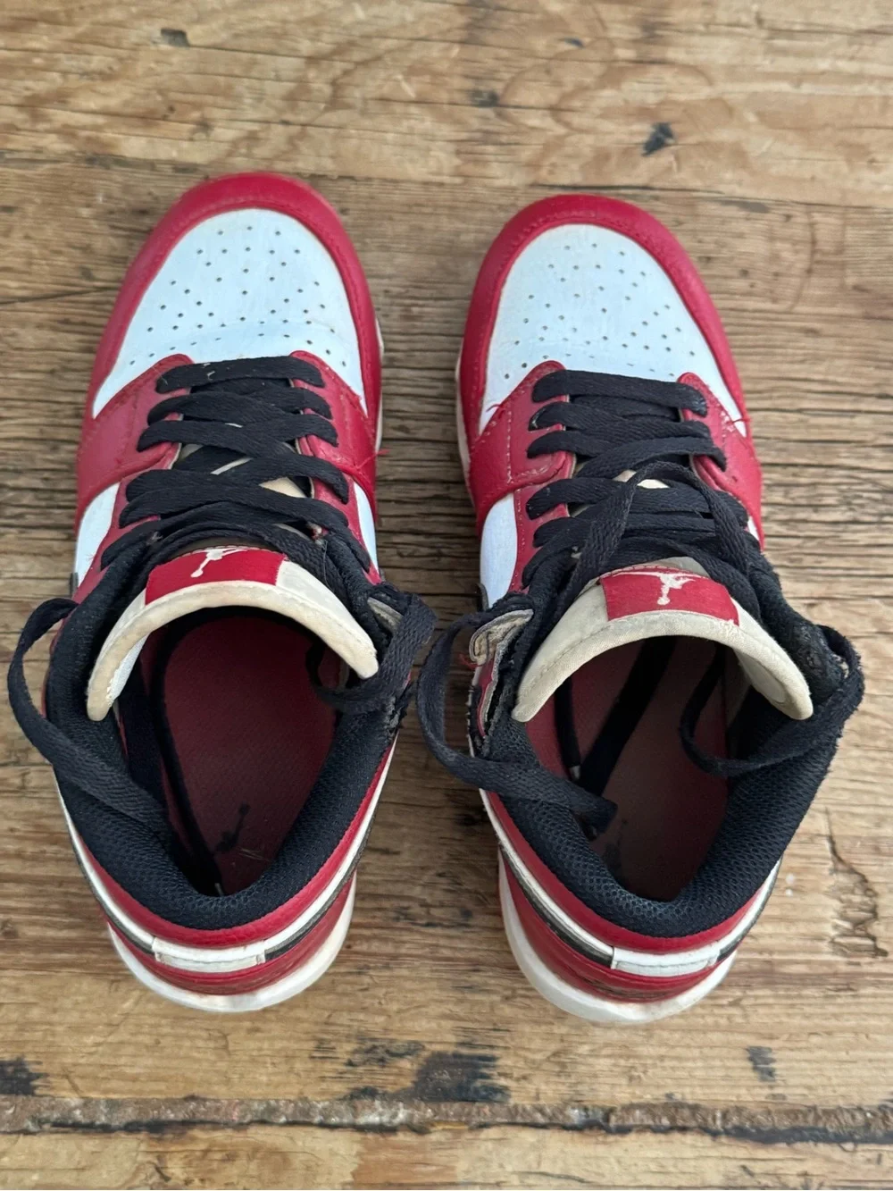 Air Jordan 1 Youth Baseball Cleats Red White Black (Big kids Size 4Y)